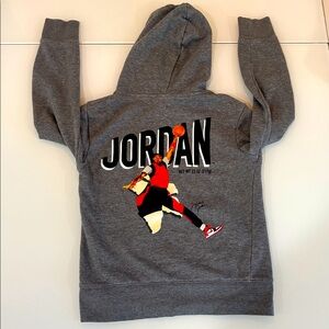 Gray Jordan Hoodie with Logo